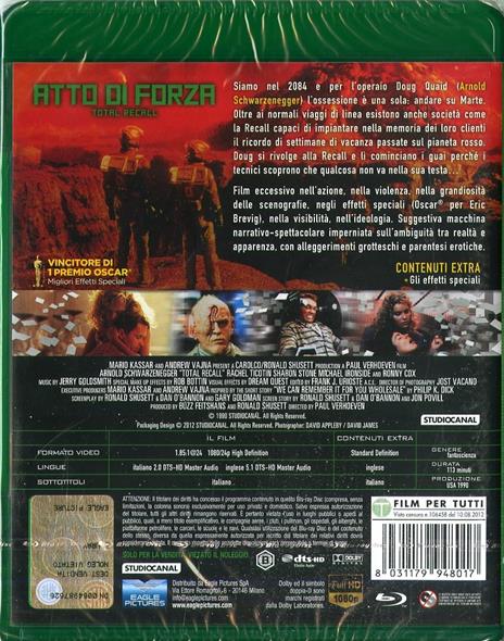 Total Recall (Blu-ray) di Paul Verhoeven - Blu-ray - 2