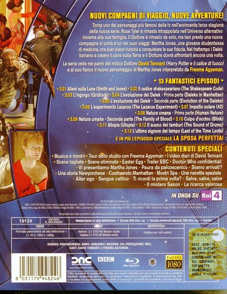 Doctor Who. Stagione 3. Serie TV ita. New Edition (4 Blu-ray) di Euros Lyn,Charles Palmer,Richard Clark,Colin Teague - Blu-ray - 2