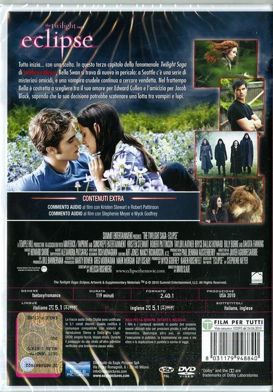 Eclipse. The Twilight Saga (DVD) di David Slade - DVD - 2