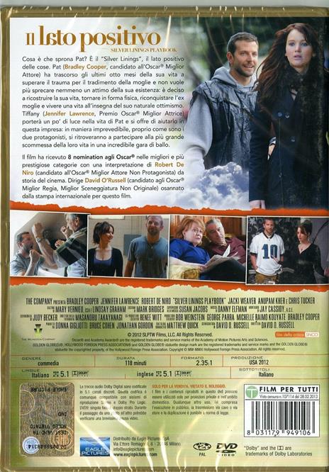 Il lato positivo. Silver Linings Playbook (DVD) di David O. Russell - DVD - 2