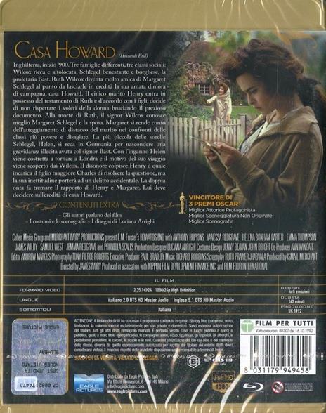 Casa Howard (Blu-ray) di James Ivory - Blu-ray - 2