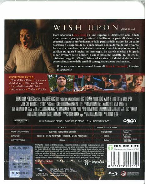 Wish Upon. Special Edition. Con card tarocco da collezione (Blu-ray) di John R. Leonetti - Blu-ray - 2