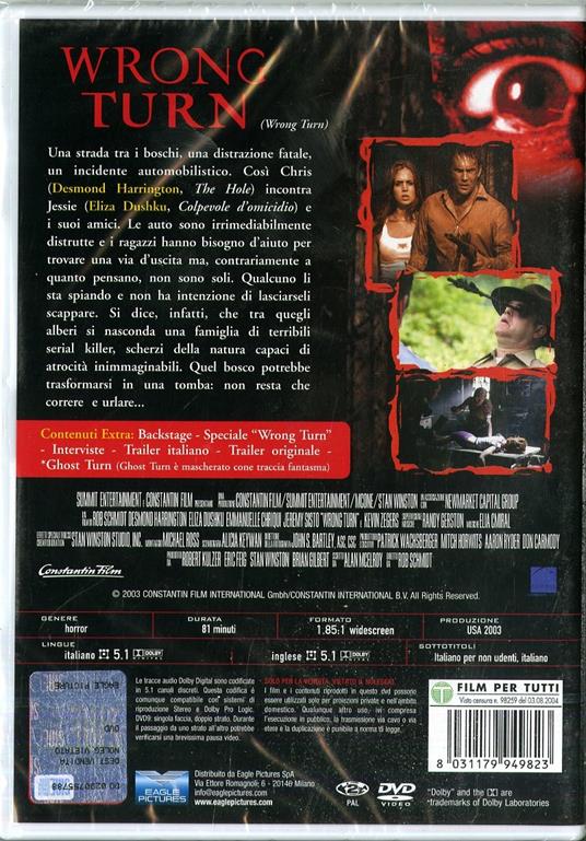 Wrong Turn. Special Edition (DVD) di Rob Schmidt - DVD - 2