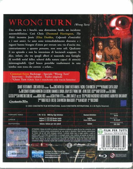 Wrong Turn. Special Edition (Blu-ray) di Rob Schmidt - Blu-ray - 2