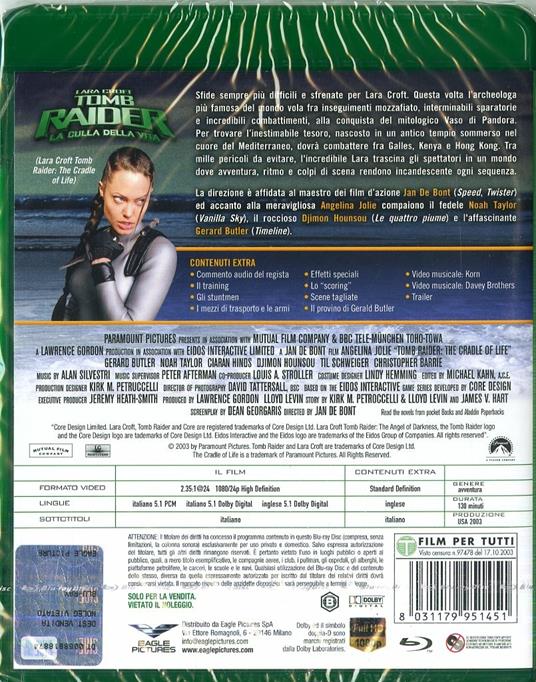 Lara Croft. Tomb Rainder. La culla della vita (Blu-ray) di Jan De Bont - Blu-ray - 2