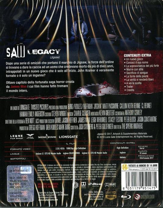 Cofanetto Saw. L'enigmista - Saw. Legacy. Con Steelbook. Special Edition. Con card tarocco da collezione (2 Blu-ray) di Michael Spierig,Peter Spierig,James Wan - 2