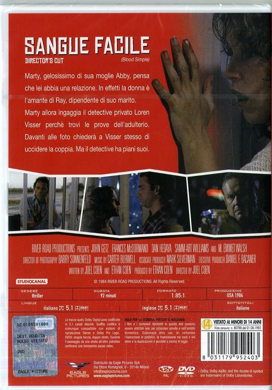Blood Simple. Sangue facile (DVD) di Joel Coen - DVD - 2
