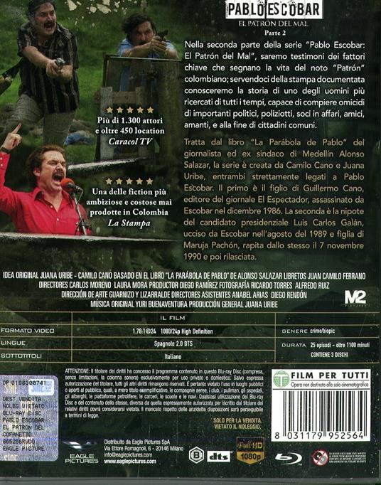 Pablo Escobar. El Patrón del Mal. Parte 2 (3 Blu-ray) di Carlos Moreno,Laura Mora - Blu-ray - 2