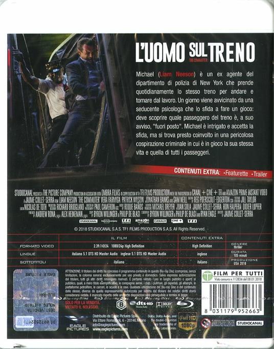 L' uomo sul treno (Blu-ray) di Jaume Collet-Serra - Blu-ray - 2