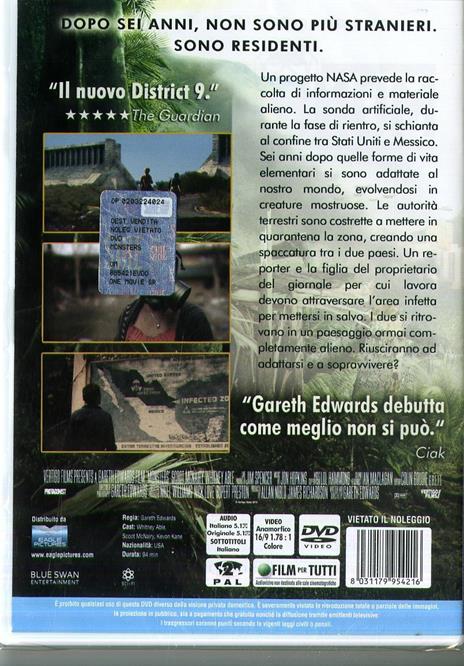 Monsters (DVD) di Gareth Edwards - DVD - 2