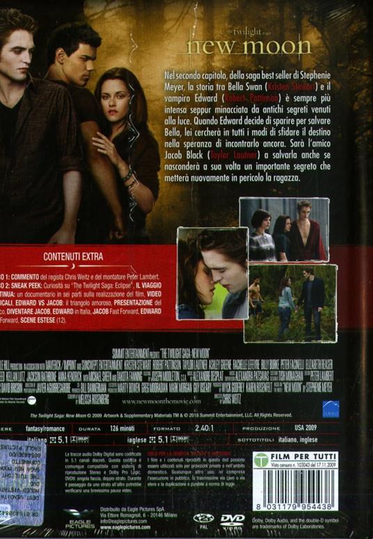New Moon. The Twilight Saga. Digibook Limited Edition (2 DVD) di Chris Weitz - DVD - 2
