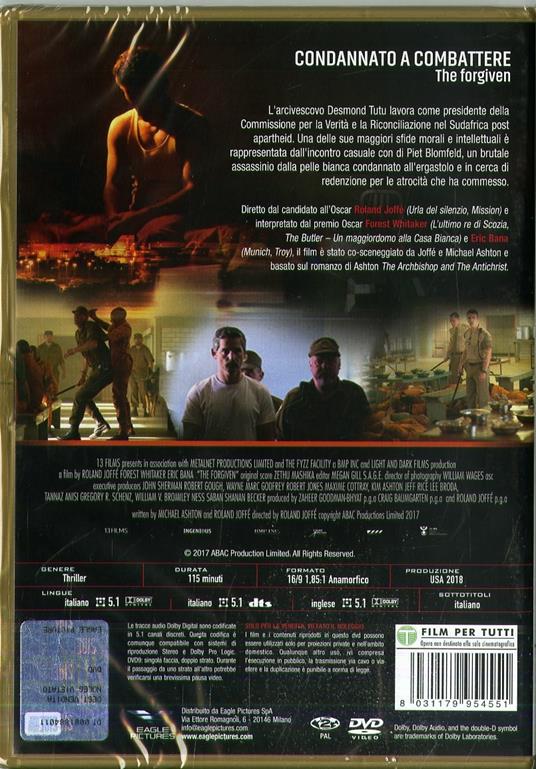 The Forgiven. Condannato a combattere (DVD) di Roland Joffé - DVD - 2