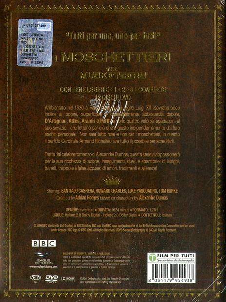 The Musketeers. Stagioni 1, 2, 3.Serie TV ita (12 DVD) di Adrian Hodges - DVD - 2