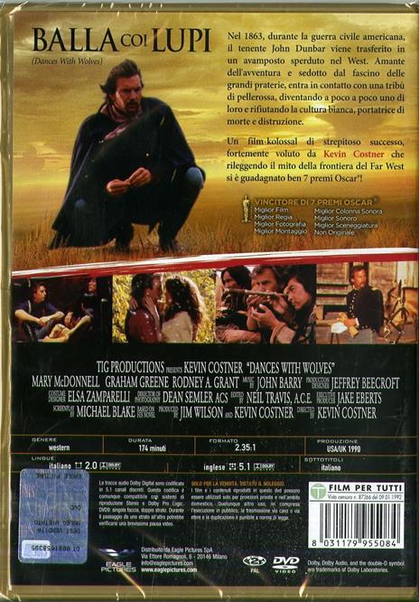 Balla coi lupi. Theatrical Extended Edition (DVD) di Kevin Costner - DVD - 2