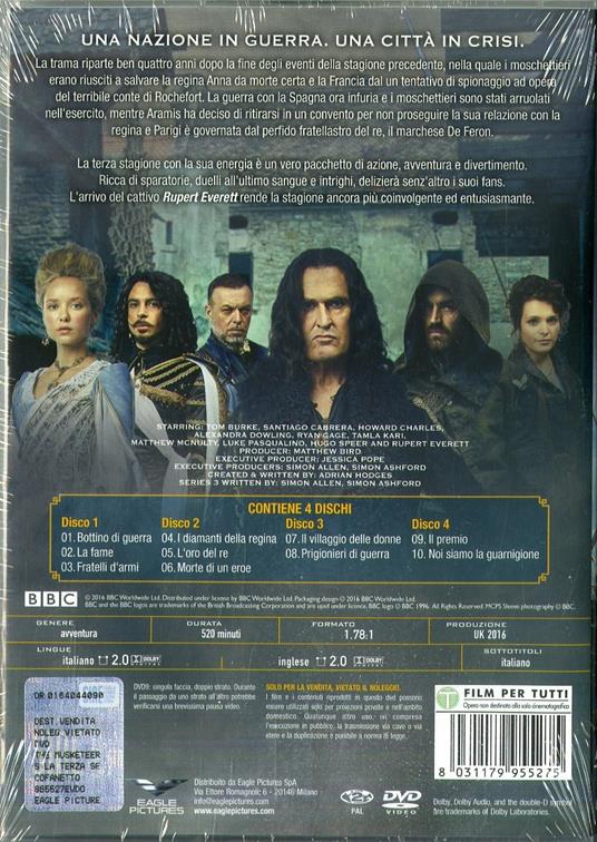 The Musketeers. Stagione 3. Serie TV ita (DVD) di Adrian Hodges - DVD - 2