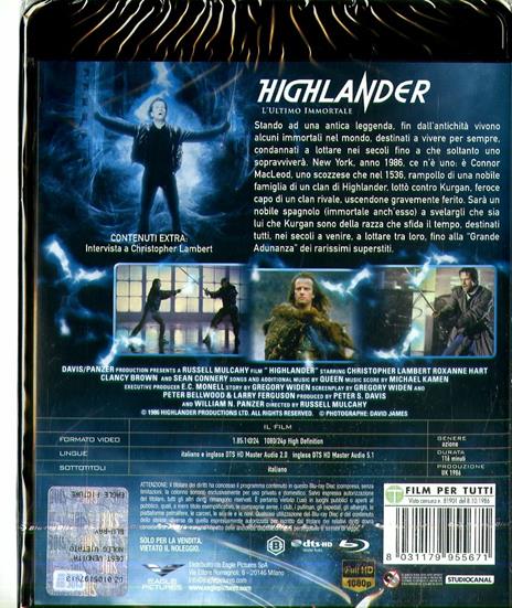 Highlander. L'ultimo immortale (Blu-ray) di Russell Mulcahy - Blu-ray - 2