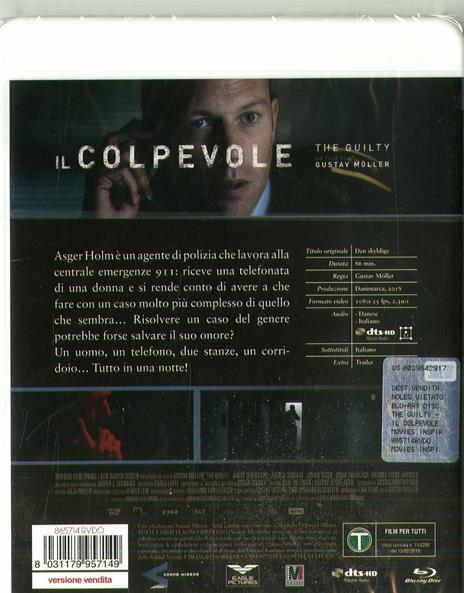 Il colpevole. The Guilty (Blu-ray) di Gustav Möller - Blu-ray - 2