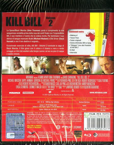Kill Bill vol.2. Ricetta (DVD + Blu-ray) di Quentin Tarantino - DVD + Blu-ray - 2