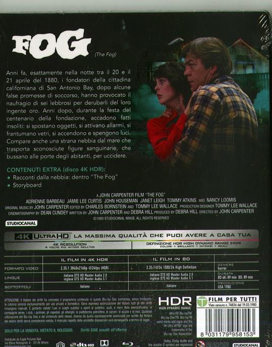 The Fog (Blu-ray + Blu-ray 4K Ultra HD) di John Carpenter - Blu-ray + Blu-ray Ultra HD 4K - 2