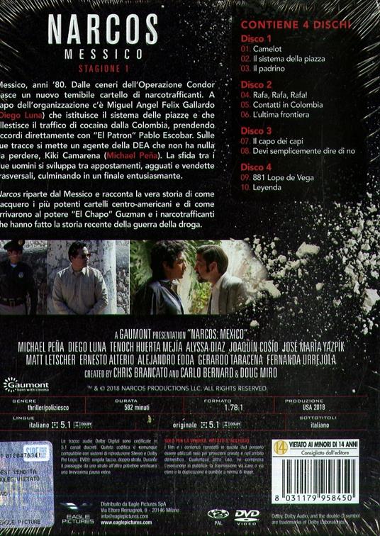 Narcos Mexico. Stagione 1. Serie TV ita. Special Edition (4 DVD) di Carlo Bernard,Chris Brancato,Doug Miro - DVD - 2