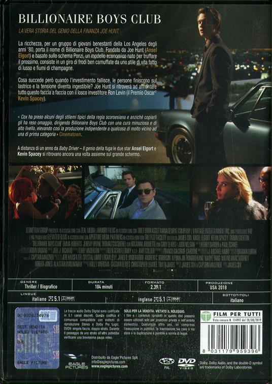 Billionaire Boys Club (DVD) di James Cox - DVD - 2