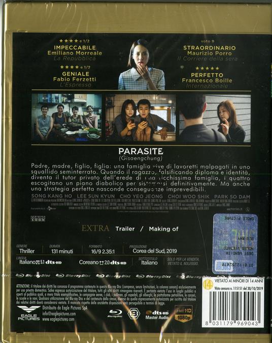 Parasite (Blu-ray) di Bong Joon Ho - Blu-ray - 2