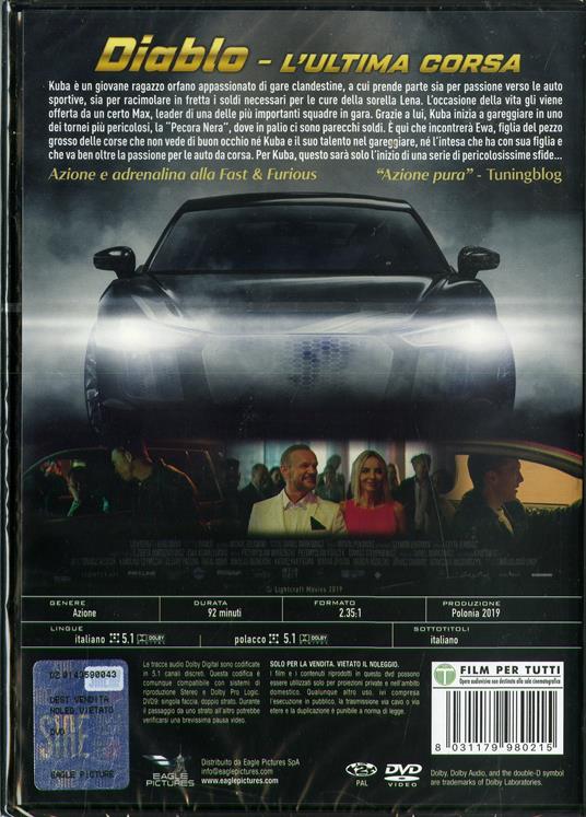 Diablo. L'ultima corsa (DVD) di Daniel Markowicz,Michal Otlowski - DVD - 2