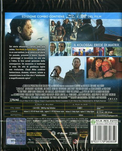 Cloud Atlas (DVD + Blu-ray) di Tom Tykwer,Lana Wachowski,Lilly Wachowski - DVD + Blu-ray - 2
