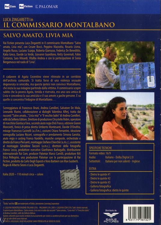Il commissario Montalbano. Salvo Amato Livia mia. Serie TV ita (DVD) di Alberto Sironi,Luca Zingaretti - DVD - 2