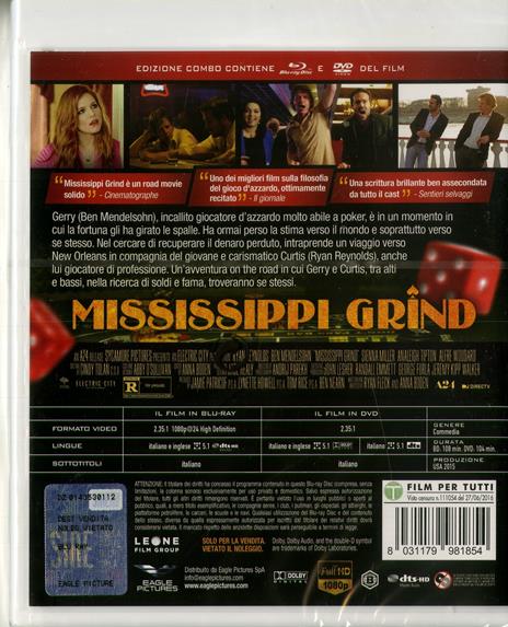 Mississippi Grind (DVD + Blu-ray) di Anna Boden,Ryan Fleck - DVD + Blu-ray - 2