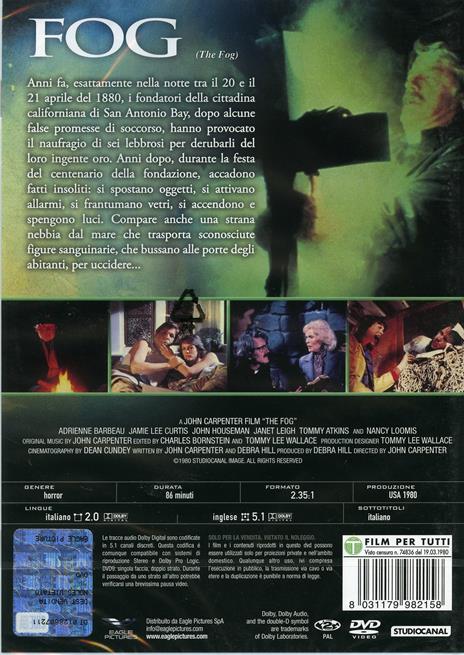 Fog (DVD con calendario 2021) di John Carpenter - DVD - 2
