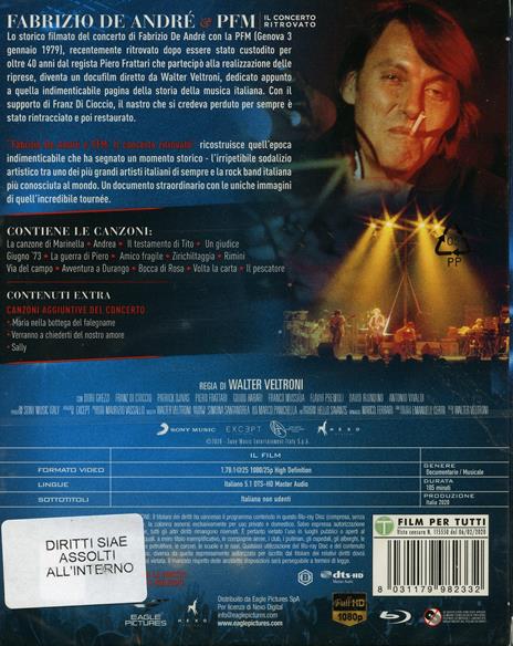 Fabrizio De Andrè & PFM. Il concerto ritrovato (Blu-ray) di Walter Veltroni - Blu-ray - 2