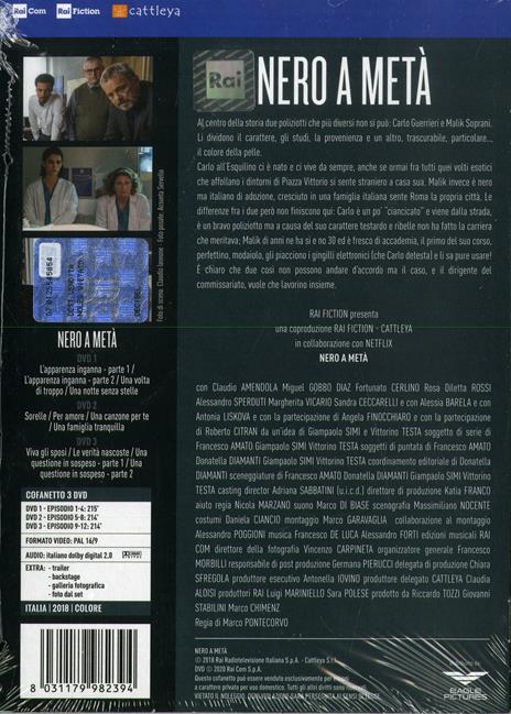 Nero a metà. Stagione 1. Serie TV ita (3 DVD) di Giampaolo Simi,Vittorino Testa - DVD - 2