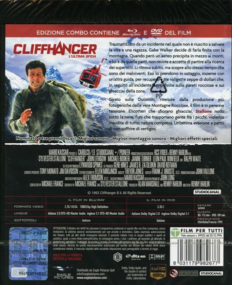 Cliffhanger. L'ultima sfida. Con calendario 2021 (DVD + Blu-ray) di Renny Harlin - DVD + Blu-ray - 2