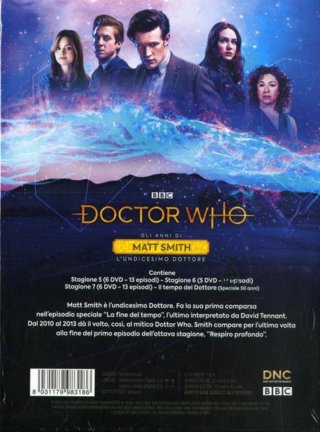 Cofanetto Doctor Who. Gli anni di Matt Smith. Stagioni 5-6-7 + Speciale 50 anni. Serie TV ita (18 DVD) di Adam Smith,Andrew Gunn,Jonny Campbell - DVD - 2
