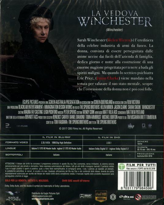 La vedova Winchester (DVD + Blu-ray) di Michael Spierig,Peter Spierig - DVD + Blu-ray - 2