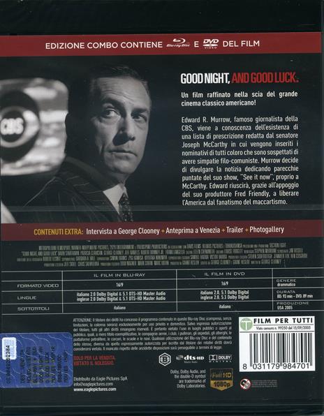 Good Night and Good Luck (DVD + Blu-ray) di George Clooney - DVD + Blu-ray - 3