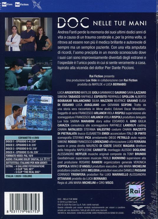 Doc. Nelle tue mani. Serie TV ita (4 DVD) di Jan Maria Michelini - DVD - 2