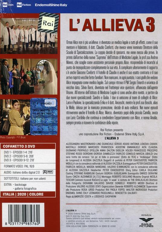 L' allieva. Stagione 3. Serie TV ita (3 DVD) di Fabrizio Costa - DVD - 2