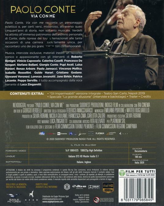 Paolo Conte. Via con me (Blu-ray) di Giorgio Verdelli - Blu-ray - 2