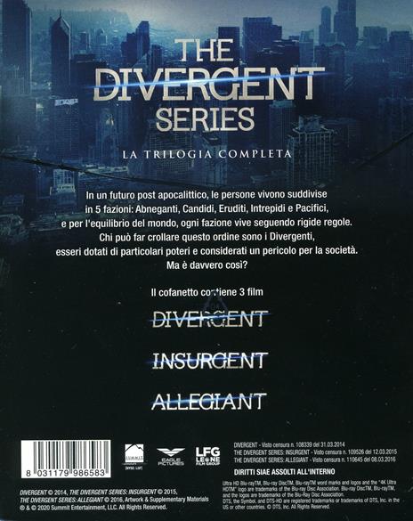 Trilogia Divergent Series 4K. Con Slipcase (Blu-ray + Blu-ray Ultra HD 4K) di Robert Schwentke - 2