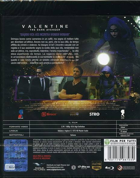 Valentine. The Dark Avenger (Blu-ray) di Ubay Fox,Agus Pestol - Blu-ray - 2