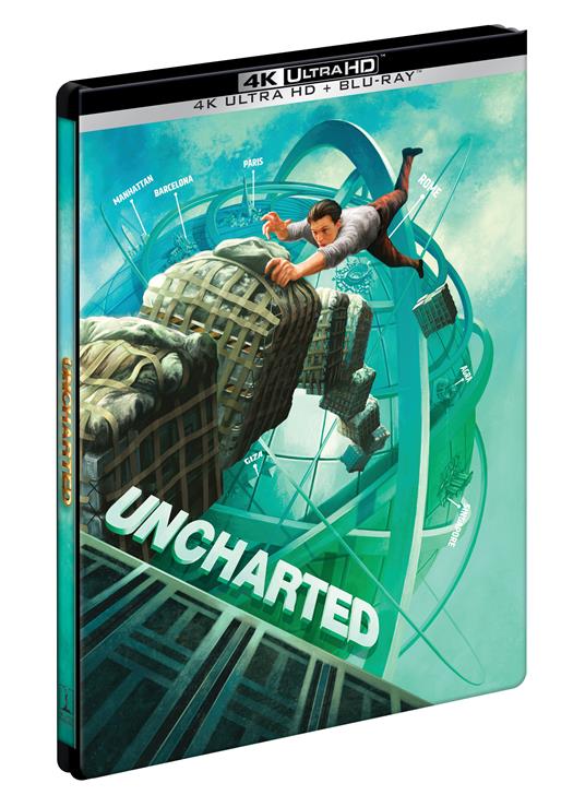 Uncharted. Steelbook (Blu-ray + Blu-ray Ultra HD 4K + Segnalibro + Booklet) di Ruben Fleischer - Blu-ray + Blu-ray Ultra HD 4K