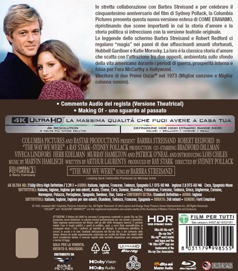 Come eravamo. Ed. 50° anniversario (Blu-ray Ultra HD 4K) di Sydney Pollack - Blu-ray Ultra HD 4K - 2
