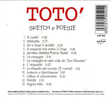 Sketch e poesie - CD Audio di Totò - 2