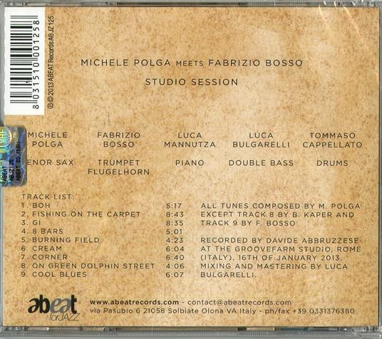 Studio Session - CD Audio di Fabrizio Bosso,Michele Polga - 2