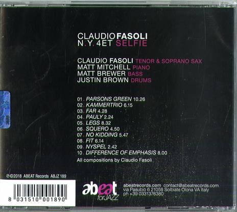 Claudio Fasoli NY 4et. Selfie - CD Audio di Claudio Fasoli - 2