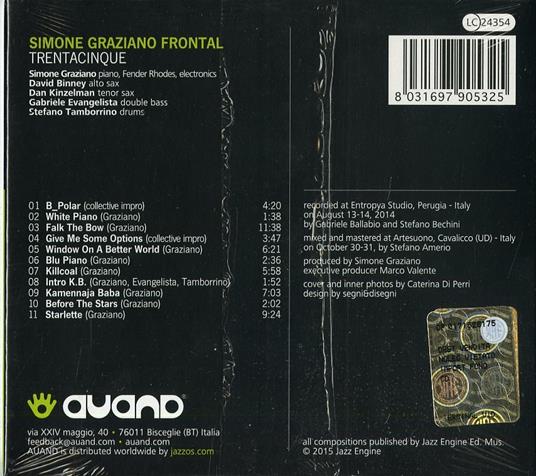 Trentacinque - CD Audio di Simone Graziano - 2