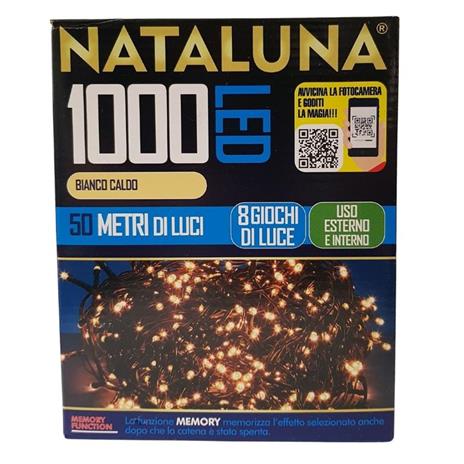 Luci Di Natale 1000 Led Bianco Caldo 8 Giochi Di Luce Esterno Albero Interno