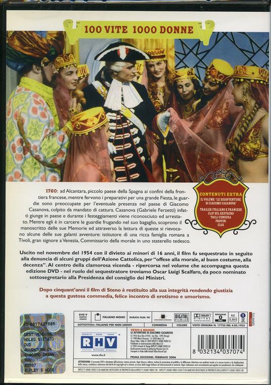 Le avventure di Giacomo Casanova di Steno - DVD - 2